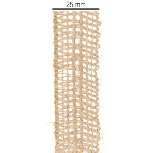 Prodotto Nastro decorativo in juta, naturale, 25 mm; nastro in juta; nastro regalo rustico, 10 m