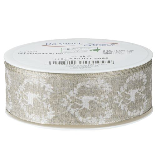 Prodotto Nastro decorativo cervo naturale 40mm 20m