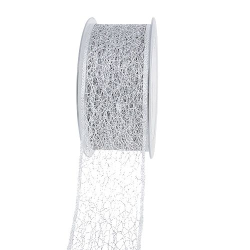 Nastro decorativo a rete nastro argento 50mm 20m
