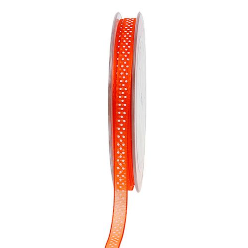Nastro decorativo arancione con pois 7mm 20m
