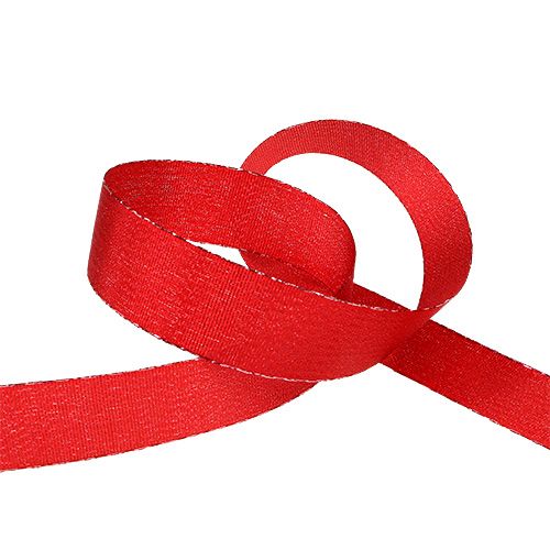 Floristik24 Nastro decorativo rosso con mica 25mm 20m