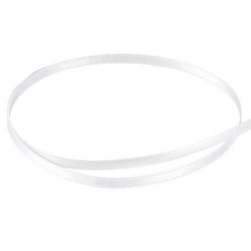 Prodotto Nastro decorativo in raso bianco doppio raso 3 mm 50 m