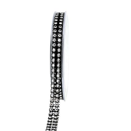 Nastro decorativo nero, argento 10mm 4m