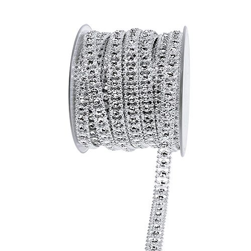 Floristik24 Nastro decorativo argento 10mm 9m