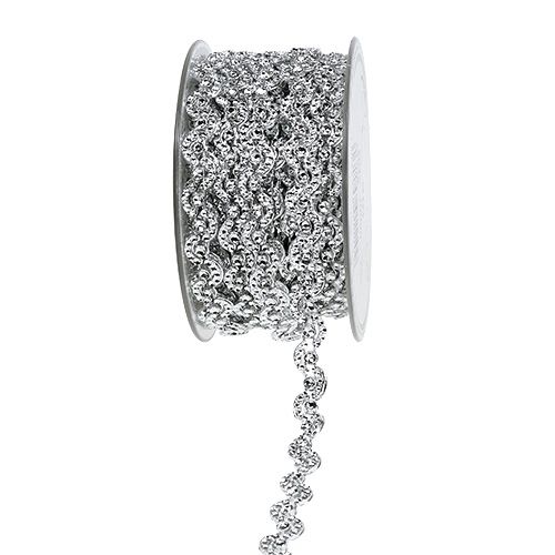 Nastro decorativo argento lucido 10mm 9m | Floristik24.it