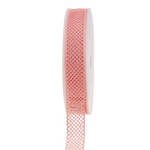 Floristik24 Nastro decorativo in pizzo 21mm 20m rosa