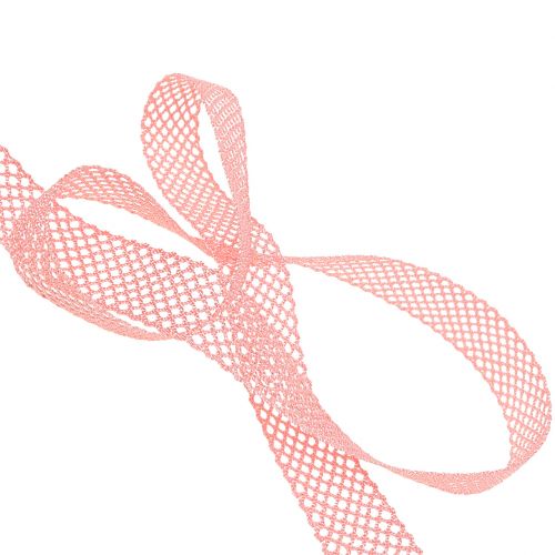 Floristik24 Nastro decorativo in pizzo 21mm 20m rosa