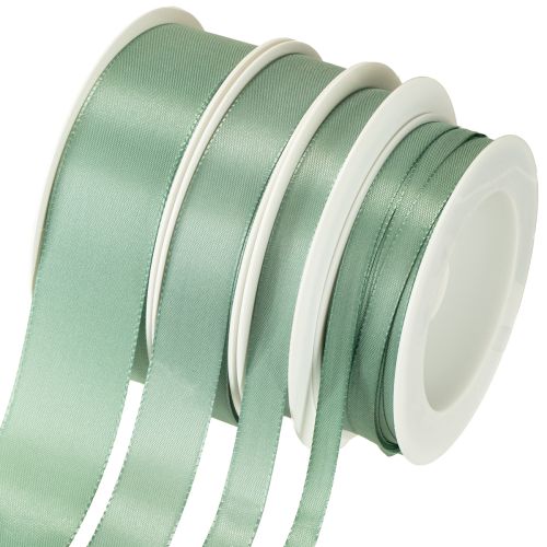 Nastro decorativo in taffetà verde salvia varie larghezze 50m