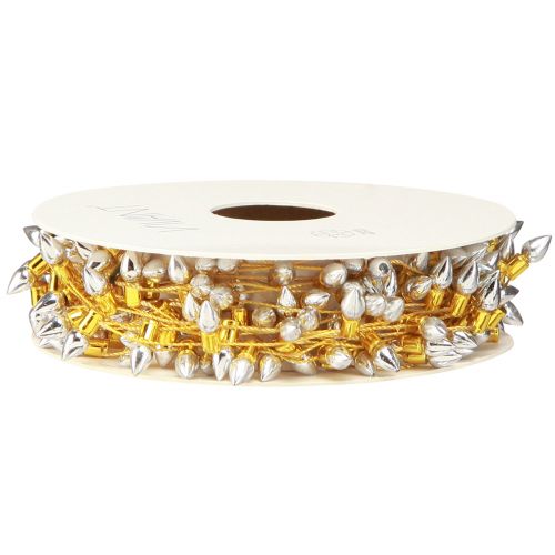 Prodotto Nastro decorativo Catena luminosa natalizia oro argento L12mm L5m