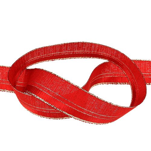 Floristik24 Nastro decorativo Natale rosso, oro 25mm 20m