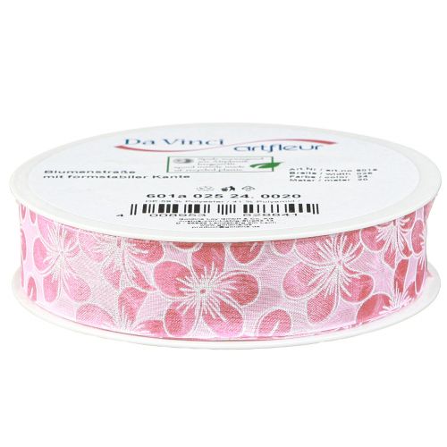 Prodotto Nastro decorativo con fiori regalo nastro rosa primavera 25mm 20m