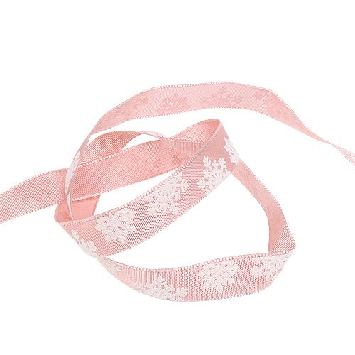 Floristik24 Nastro decorativo con bordo in filo rosa 15mm 20m