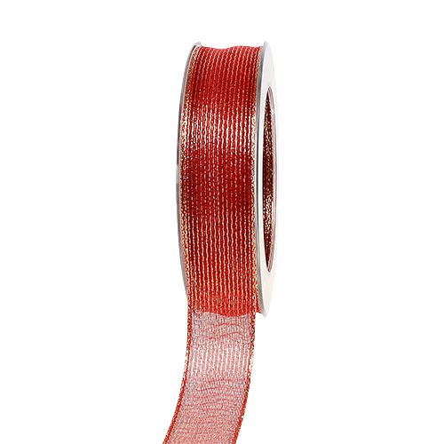 Nastro decorativo con strisce di lurex rosso 25mm 20m acquistare | Floristik24.it