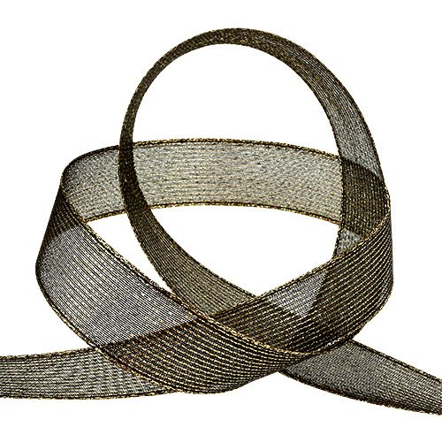 Nastro decorativo con strisce in lurex nero 25mm 20m | Floristik24.it