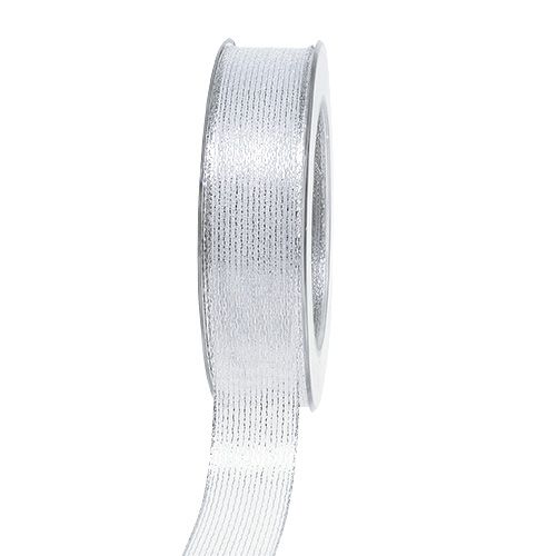 Nastro decorativo con righe in lurex argento 25mm 20m acquistare | Floristik24.it