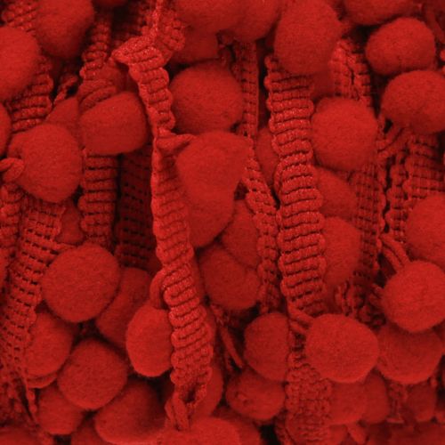 Prodotto Nastro decorativo con pompon Nastro Pom Pom Rosso 20mm 15m