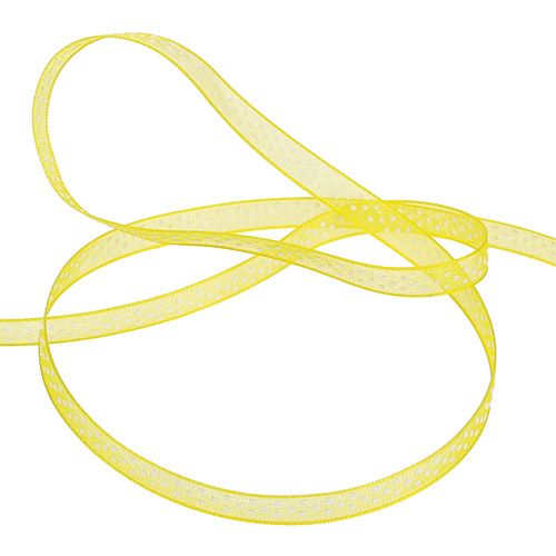 Floristik24 Nastro decorativo con punti gialli 7 mm 20 m