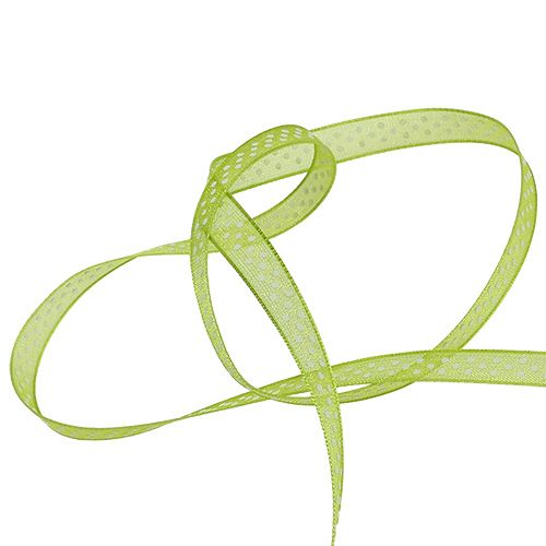 Floristik24 Nastro decorativo con pois verdi 7mm 20m