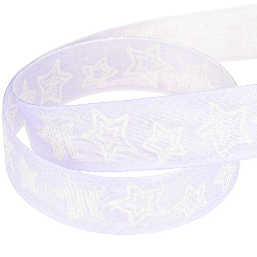 Prodotto Nastro decorativo con stelle Nastro natalizio lilla 25mm 18m
