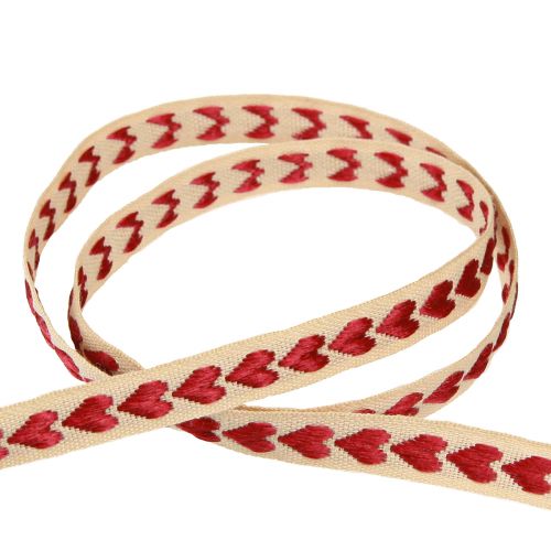 Prodotto Nastro decorativo con nastro regalo cuori rossi beige 10 mm 15 m