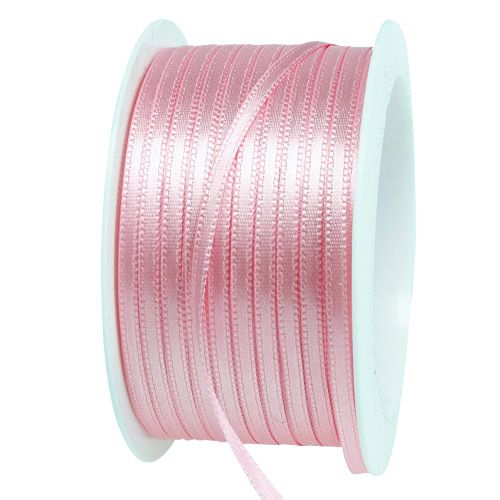 Floristik24 Nastro regalo e decorativo 3 mm x 50 m rosa pastello