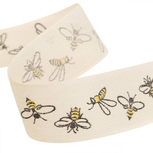 Floristik24 Nastro decorativo api nastro crema 25mm 18m