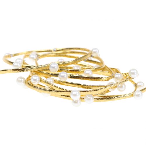 Floristik24 Nastro decorativo oro con perle 10mm 8m