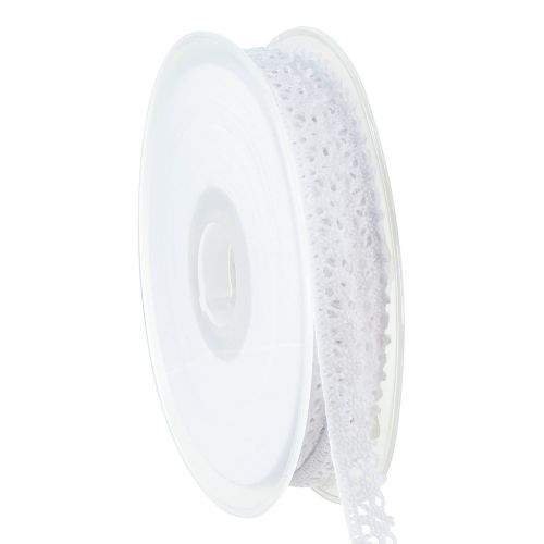 Prodotto Nastro decorativo in pizzo bianco all&#39;uncinetto nastro per gioielli in pizzo W12mm L20m