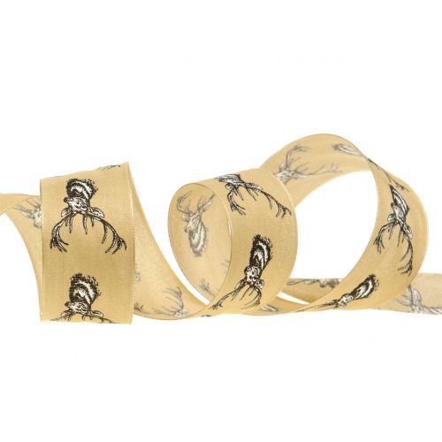 Nastro regalo per la decorazione natura con motivo cervo 40mm 20m