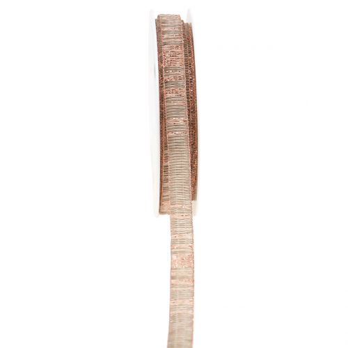 Floristik24 Nastro decorativo naturale con filo di rame lurex rinforzato 10mm 20m