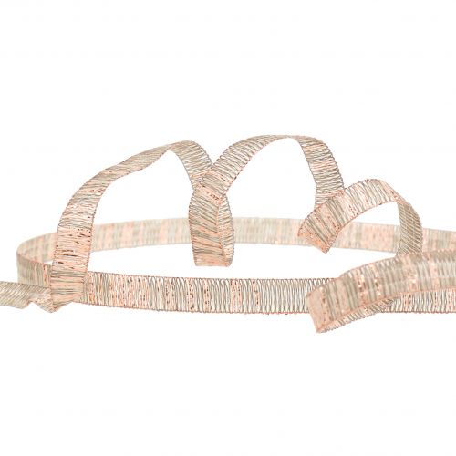 Floristik24 Nastro decorativo naturale con filo di rame lurex rinforzato 10mm 20m