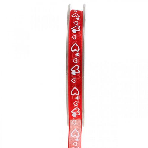 Floristik24 Nastro decorativo rosso con cuori 10mm 20m