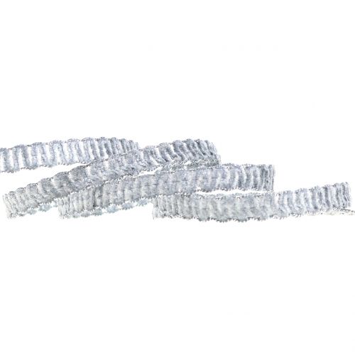 Floristik24 Nastro decorativo effetto velluto grigio 10mm 20m