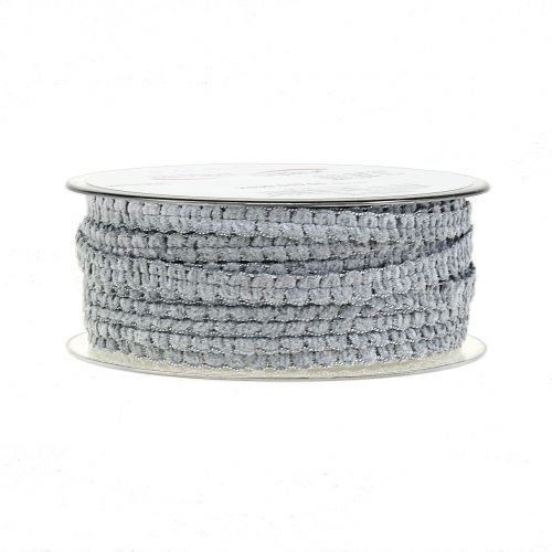 Floristik24 Nastro decorativo effetto velluto grigio 10mm 20m