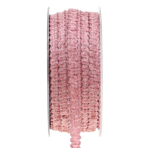 Floristik24 Nastro in velluto decorativo velluto rosa 10mm 20m