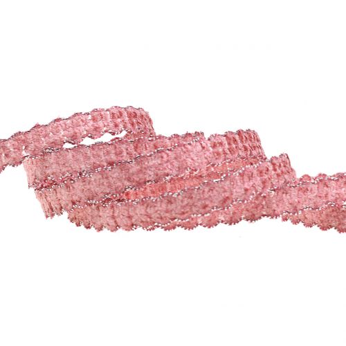 Floristik24 Nastro in velluto decorativo velluto rosa 10mm 20m