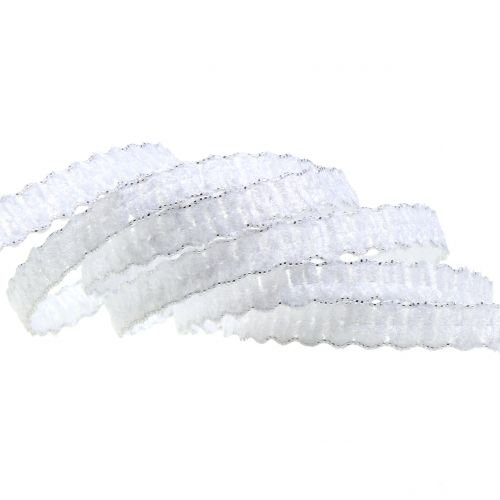 Floristik24 Nastro di velluto decorativo bianco 10mm 20m