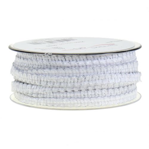 Floristik24 Nastro di velluto decorativo bianco 10mm 20m