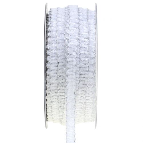 Floristik24 Nastro di velluto decorativo bianco 10mm 20m