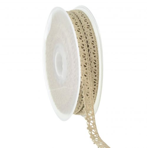 Nastro decorativo nastro per gioielli nastro in pizzo all'uncinetto beige W12mm L20m