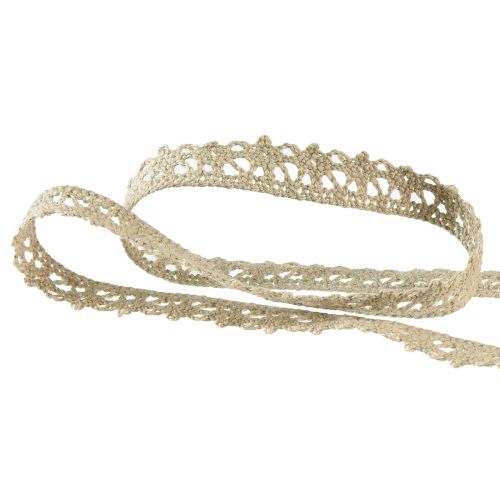 Prodotto Nastro decorativo nastro per gioielli nastro in pizzo all'uncinetto beige W12mm L20m