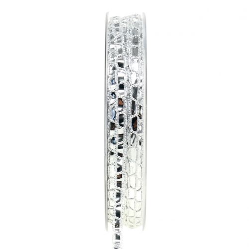 Floristik24 Nastro decorativo argento lucido 5mm 15m