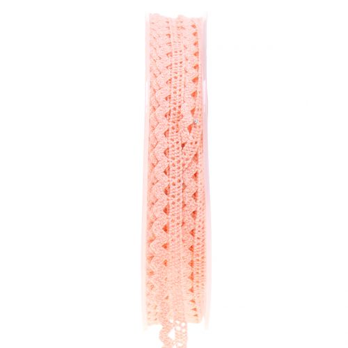 Nastro decorativo in pizzo salmone 9mm 20m
