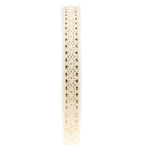 Nastro decorativo pizzo crema 16mm 20m