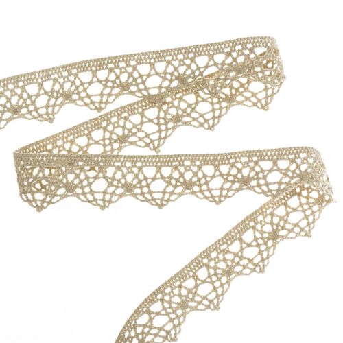 Prodotto Nastro decorativo in pizzo beige grigio 22 mm 20 m