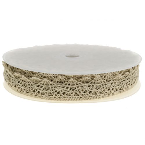 Prodotto Nastro decorativo in pizzo beige grigio 22 mm 20 m