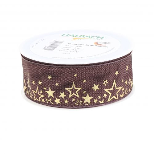 Floristik24 Nastro decorativo motivo a stelle rosa-oro 40mm 25m