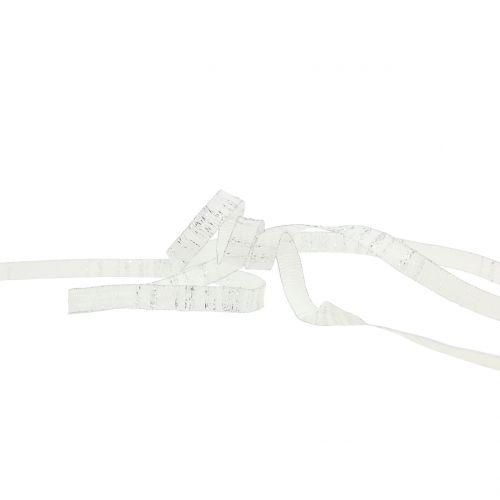 Prodotto Nastro regalo per la decorazione White con filo di lurex rinforzato 10mm 20m