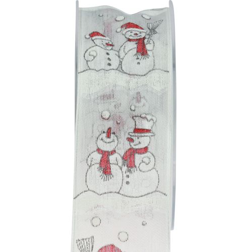 Prodotto Nastro regalo Natale Pupazzo di neve Inverno Rosso Bianco 40 mm 15 m