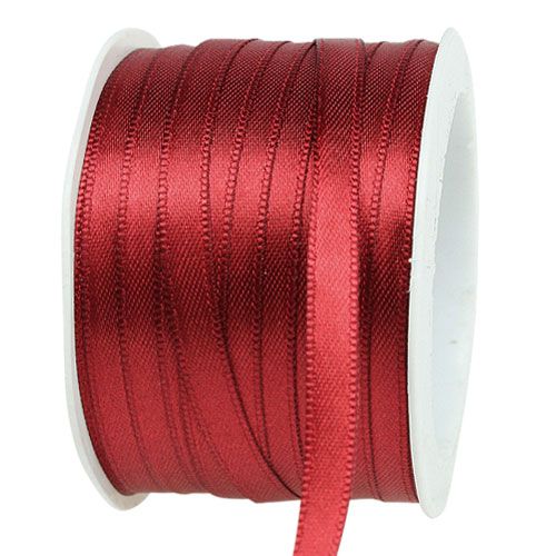 Nastro regalo in raso Bordeaux doppio raso 6mm 50m